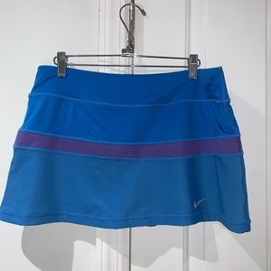 Blue and purple striped Nike tennis skirt